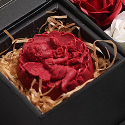 ELECTROPRIME Creative Valentine Day Gift Soap Flower Rose Gift Box Souvenir (Red)