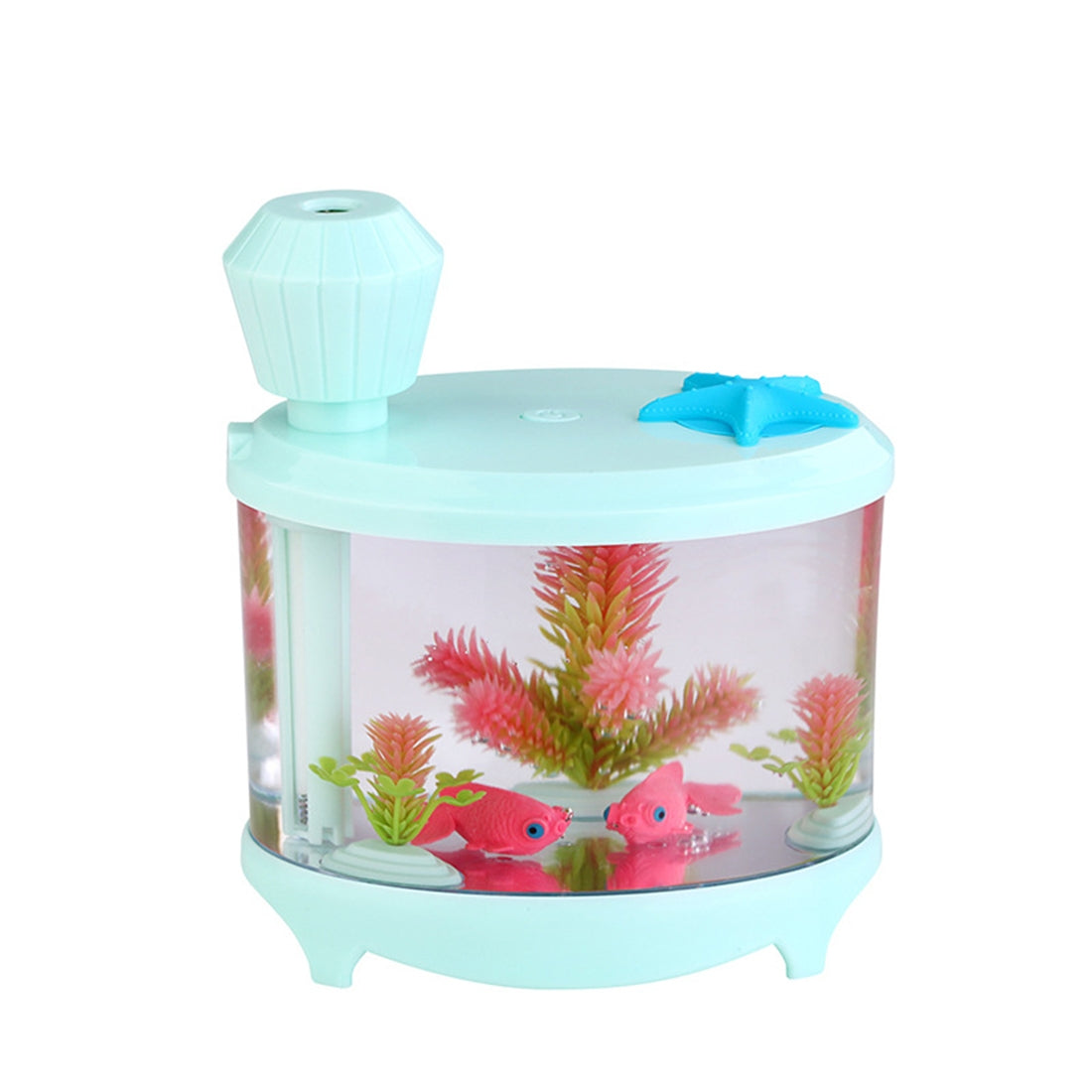 ELECTROPRIME 460ML Fish Tank Style Ultrasonic Aromatherapy Air Purifier Humidifier USB Atomizer with LED Night Light(Green)
