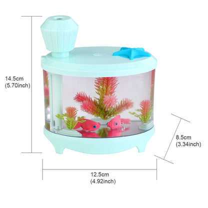 ELECTROPRIME 460ML Fish Tank Style Ultrasonic Aromatherapy Air Purifier Humidifier USB Atomizer with LED Night Light(Green)