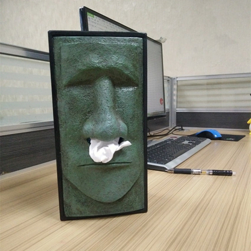 ELECTROPRIME Stone Portrait Shape Creative Household Office Tissue Box