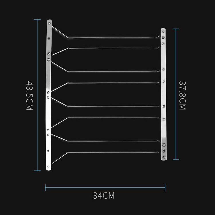 ELECTROPRIME MICLAN Four Rows Stainless Steel Hanging Wine Glass Holder, Size: 34*38*43cm
