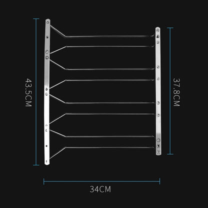 ELECTROPRIME MICLAN Four Rows Stainless Steel Hanging Wine Glass Holder, Size: 34*38*43cm