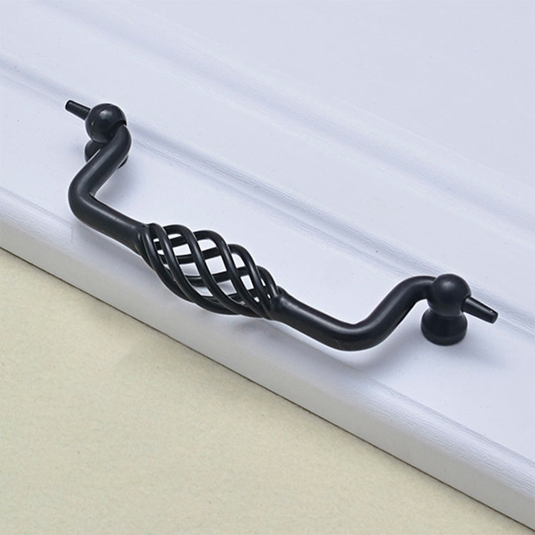 ELECTROPRIME 6100-160 Classic Birdcage Shape Iron Cabinet Wardrobe Drawer Door Handle, Hole Spacing: 160mm (Matte Black)