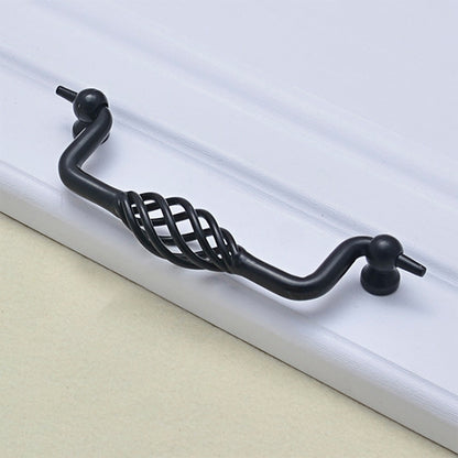 ELECTROPRIME 6100-160 Classic Birdcage Shape Iron Cabinet Wardrobe Drawer Door Handle, Hole Spacing: 160mm (Matte Black)