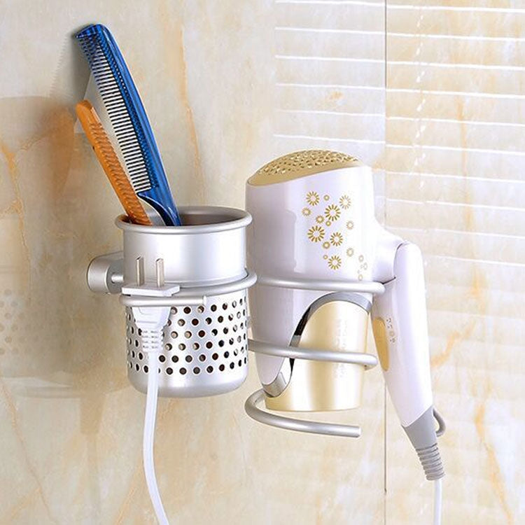 ELECTROPRIME Hair Dryer Holder Wall Mount Hanging Rack Organizer Hook Spiral Bathroom Bracket