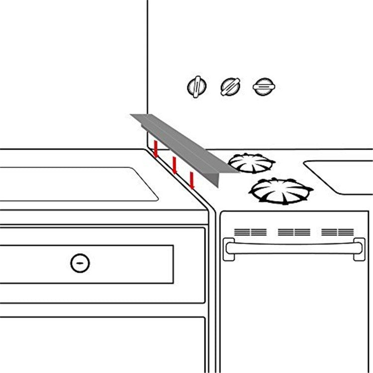 ELECTROPRIME Gas Stove Slit Strip Antifouling Dustproof Waterproof Kitchen Black Sealing Strip, Size: 53.5*5*1cm(Black)