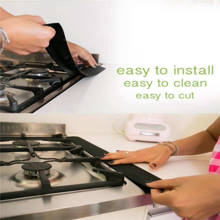 ELECTROPRIME Gas Stove Slit Strip Antifouling Dustproof Waterproof Kitchen Black Sealing Strip, Size: 53.5*5*1cm(Black)