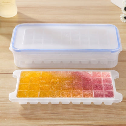 ELECTROPRIME Small Square Ice Mold Trays Multi-layer Mold with Cover Ice Storage Box, 2 Layers