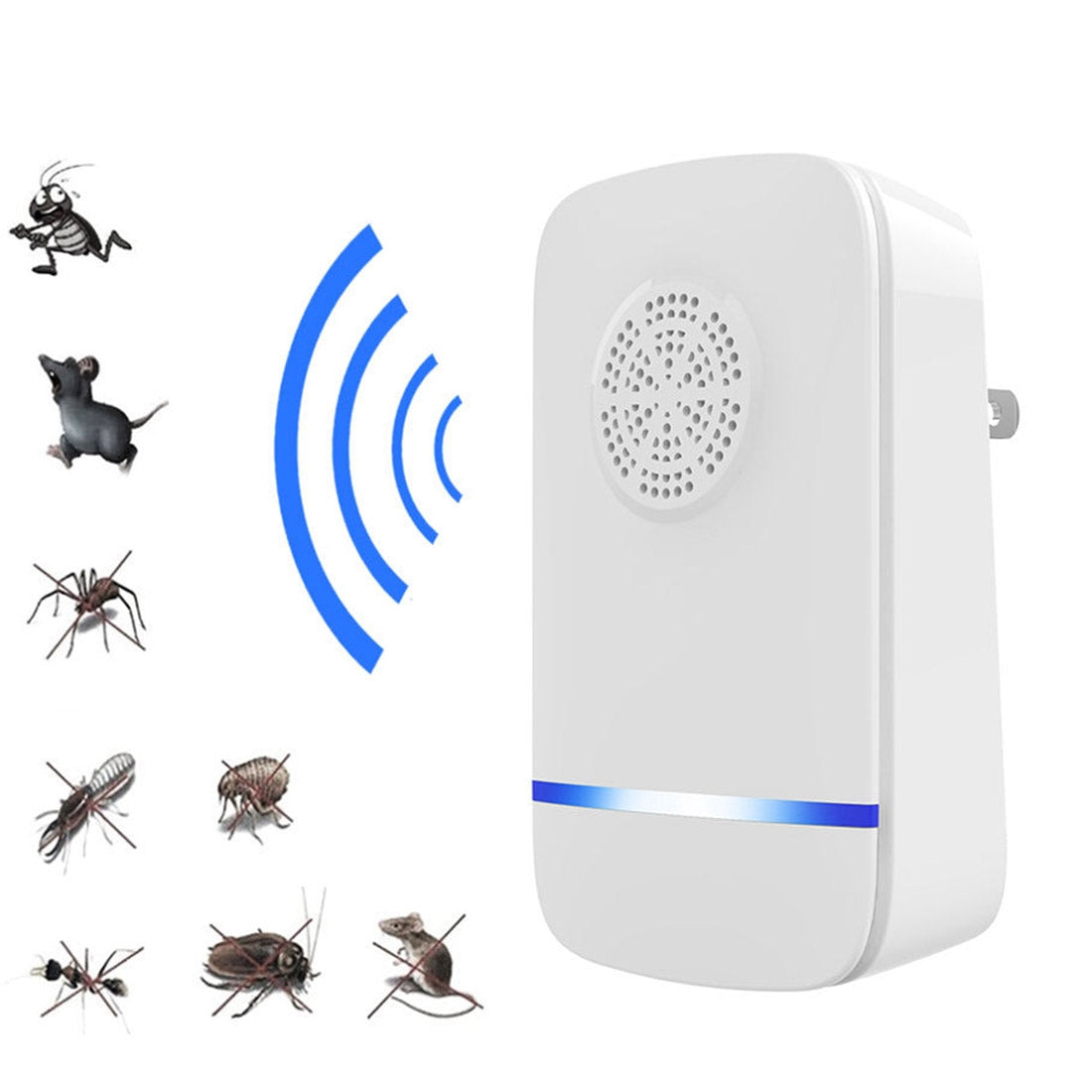 ELECTROPRIME Electronic Ultrasonic Anti Mosquito Rat Insect Pest Repeller with Light, AC 110-220V