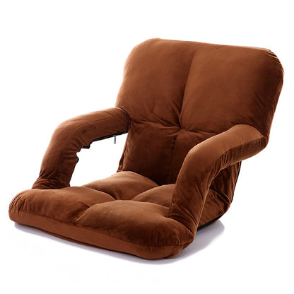 ELECTROPRIME A3 Creative Lazy Sofa with Armrests Foldable Single Backrest Recliner (Coffee)