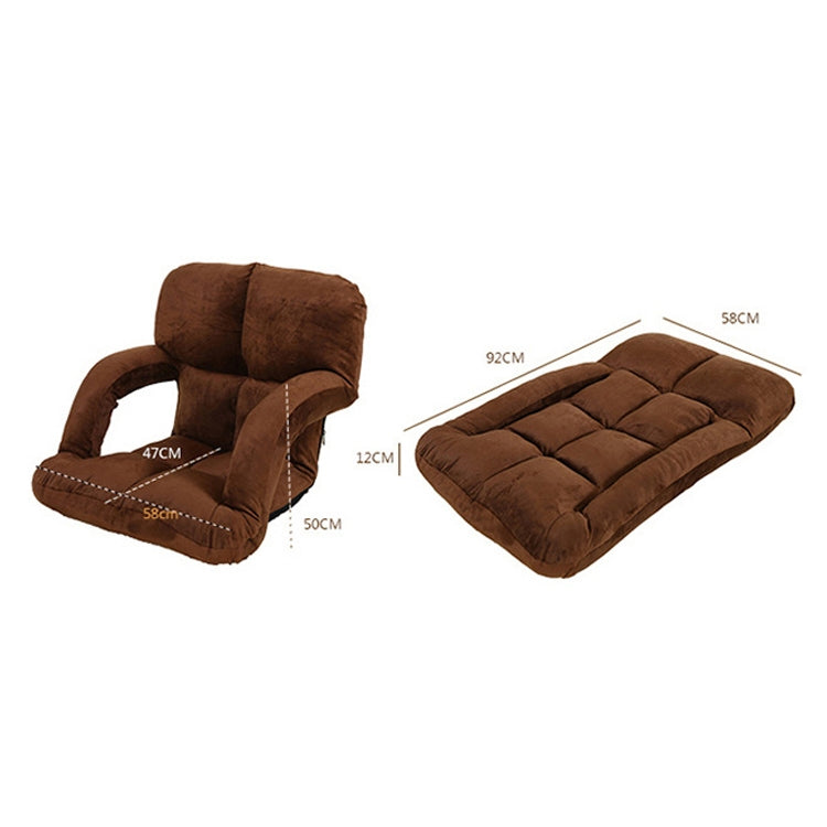 ELECTROPRIME A3 Creative Lazy Sofa with Armrests Foldable Single Backrest Recliner (Coffee)
