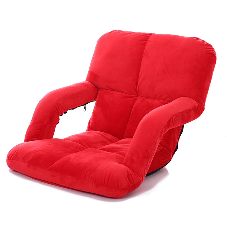 ELECTROPRIME A3 Creative Lazy Sofa with Armrests Foldable Single Backrest Recliner (Red)