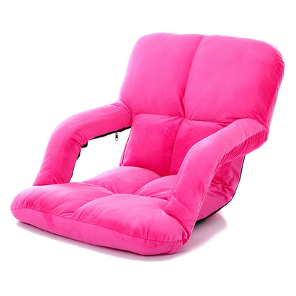 ELECTROPRIME A3 Creative Lazy Sofa with Armrests Foldable Single Backrest Recliner (Rose Red)
