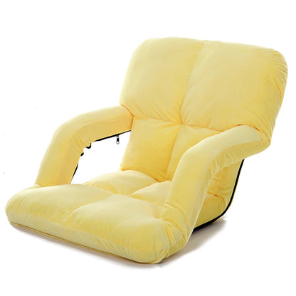 ELECTROPRIME A3 Creative Lazy Sofa with Armrests Foldable Single Backrest Recliner (Yellow)