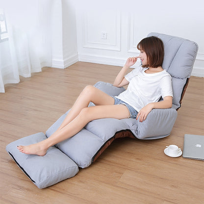 ELECTROPRIME C5 Lazy Sofa Bed Bedroom Leisure Armrest Recliner Single Sofa Recliner (Grey)
