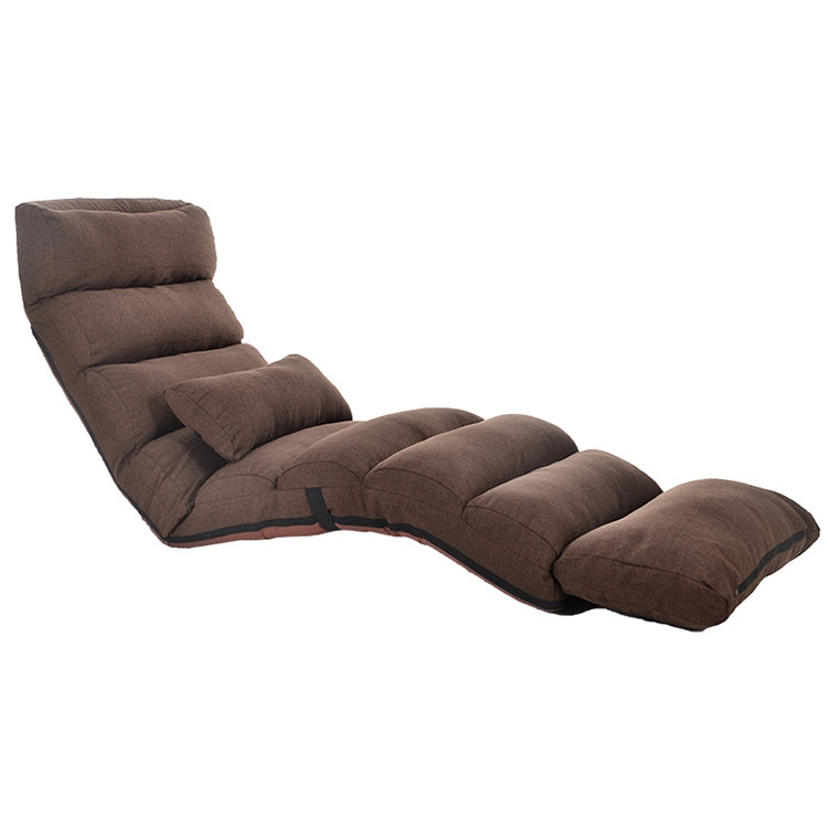 ELECTROPRIME C1 Lazy Couch Tatami Foldable Single Recliner Bay Window Creative Leisure Floor Chair, Size:205x56x20cm (Dark Coffee)