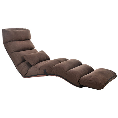 ELECTROPRIME C1 Lazy Couch Tatami Foldable Single Recliner Bay Window Creative Leisure Floor Chair, Size:205x56x20cm (Dark Coffee)