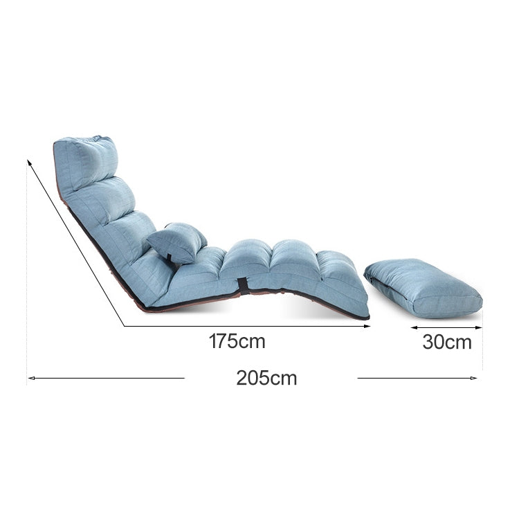 ELECTROPRIME C1 Lazy Couch Tatami Foldable Single Recliner Bay Window Creative Leisure Floor Chair, Size:205x56x20cm (Khaki)