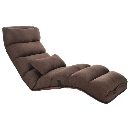 ELECTROPRIME C1 Lazy Couch Tatami Foldable Single Recliner Bay Window Creative Leisure Floor Chair, Size: 175x56x20cm(Dark Coffee)