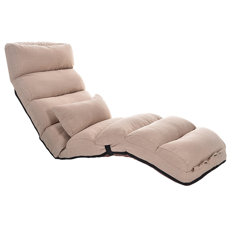ELECTROPRIME C1 Lazy Couch Tatami Foldable Single Recliner Bay Window Creative Leisure Floor Chair, Size: 175x56x20cm(Khaki)