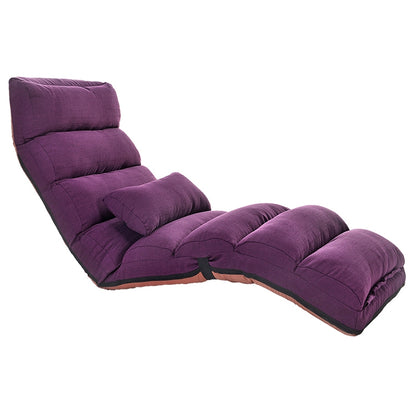 ELECTROPRIME C1 Lazy Couch Tatami Foldable Single Recliner Bay Window Creative Leisure Floor Chair, Size: 175x56x20cm(Purple)