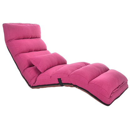 ELECTROPRIME C1 Lazy Couch Tatami Foldable Single Recliner Bay Window Creative Leisure Floor Chair, Size: 175x56x20cm(Rose Red)