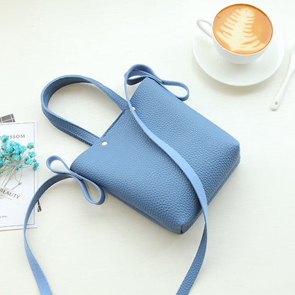 ELECTROPRIME Fashion Mini PU Leisure Single Shoulder Square Handbag Mobile Phone Bag, Size: 13*4.5*16.5cm (Blue)
