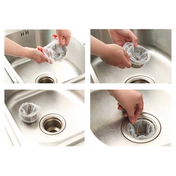 ELECTROPRIME 100 PCS Filter Bag for Kitchen Sink Strainers, Size: 9x9cm