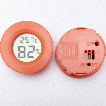 ELECTROPRIME Digital Round Shaped Reptile Box Centigrade Thermometer & Hygrometer with Screen Display (Orange)