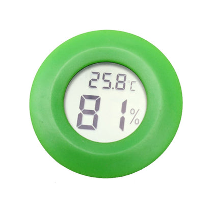 ELECTROPRIME Digital Round Shaped Reptile Box Centigrade Thermometer & Hygrometer with Screen Display (Green)