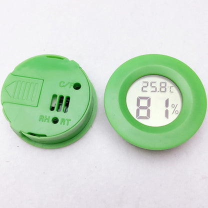 ELECTROPRIME Digital Round Shaped Reptile Box Centigrade Thermometer & Hygrometer with Screen Display (Green)
