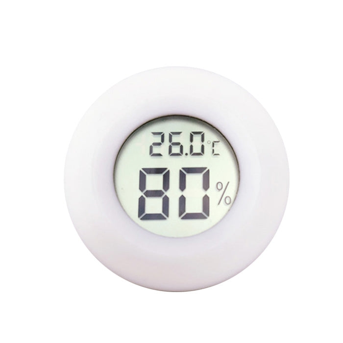 ELECTROPRIME Digital Round Shaped Reptile Box Centigrade Thermometer & Hygrometer with Screen Display (White)