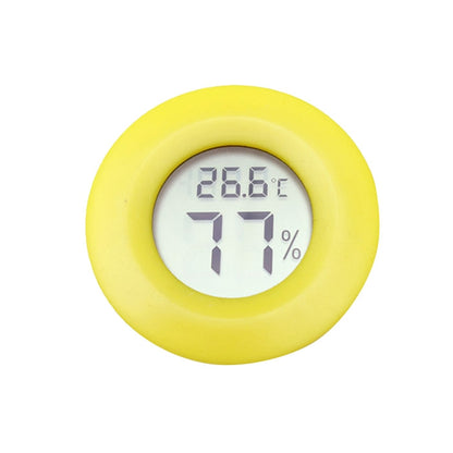 ELECTROPRIME Digital Round Shaped Reptile Box Centigrade Thermometer & Hygrometer with Screen Display (Yellow)