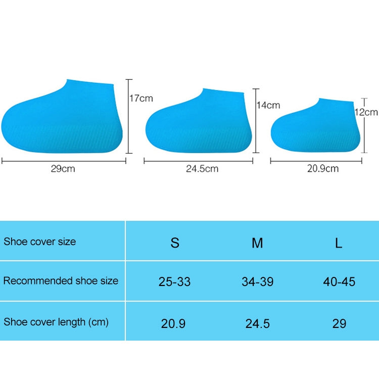 ELECTROPRIME Waterproof Antiskid Silicone Outdoor Rainboots Shoes Cover, Size: S (25-33)(Sky Blue)
