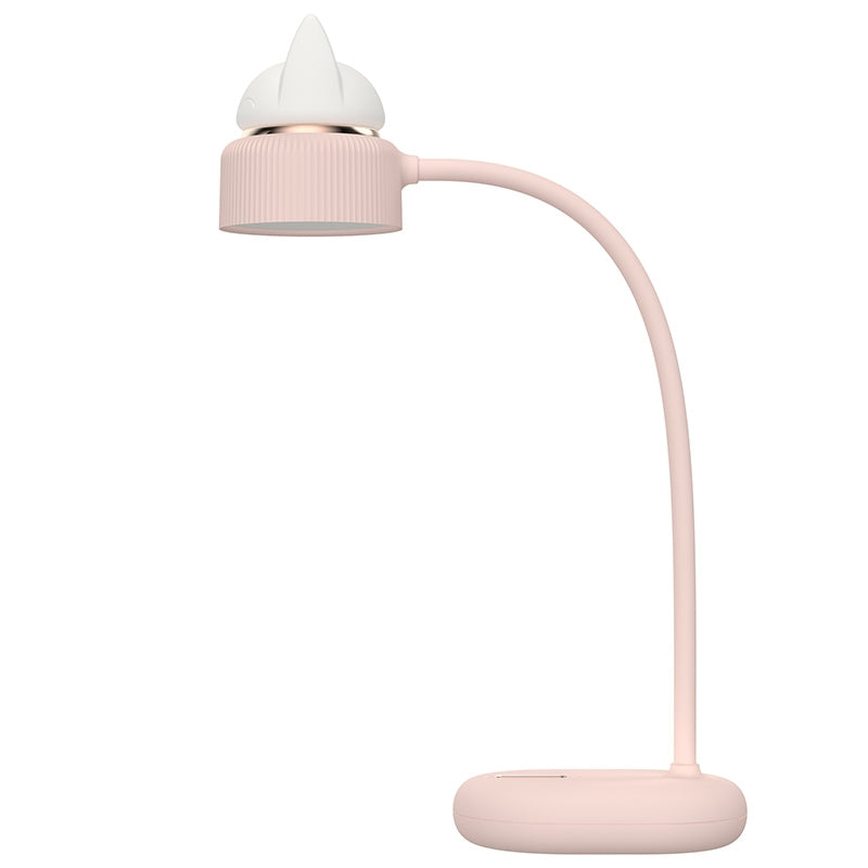 ELECTROPRIME Cat Shape Double Light Source Design LED Desk Night Lamp, Support 3 Brightness Control(Pink)