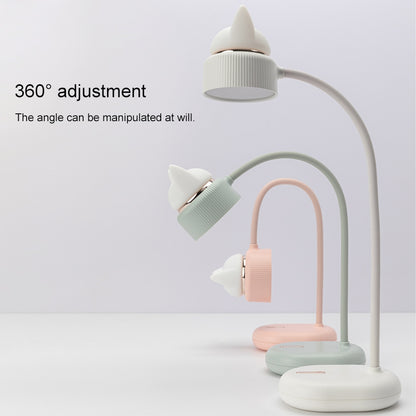 ELECTROPRIME Cat Shape Double Light Source Design LED Desk Night Lamp, Support 3 Brightness Control (White)