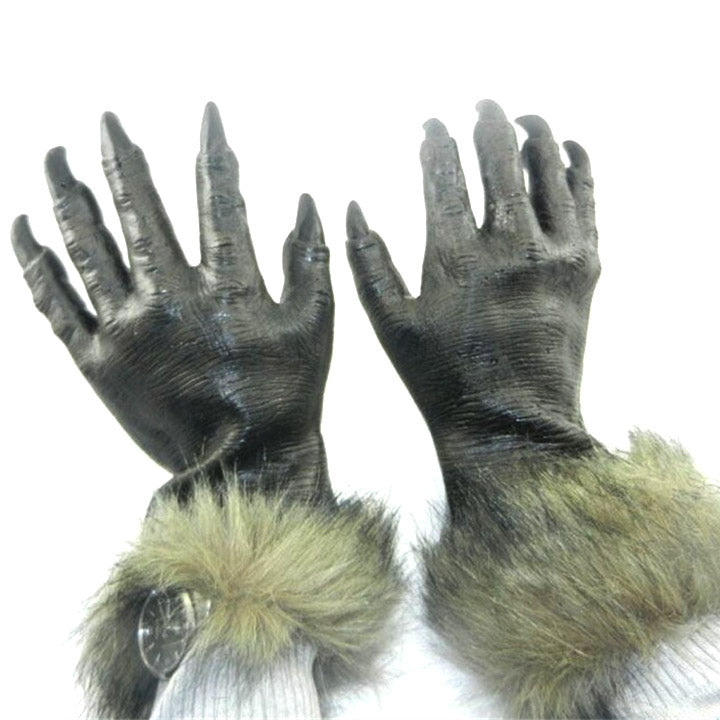 ELECTROPRIME 1 Pair Halloween Decoration Latex Wolf Gloves Halloween Festival Party Fancy Masquerade Glove Props