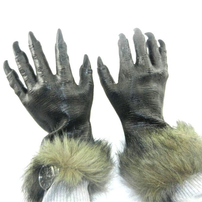 ELECTROPRIME 1 Pair Halloween Decoration Latex Wolf Gloves Halloween Festival Party Fancy Masquerade Glove Props