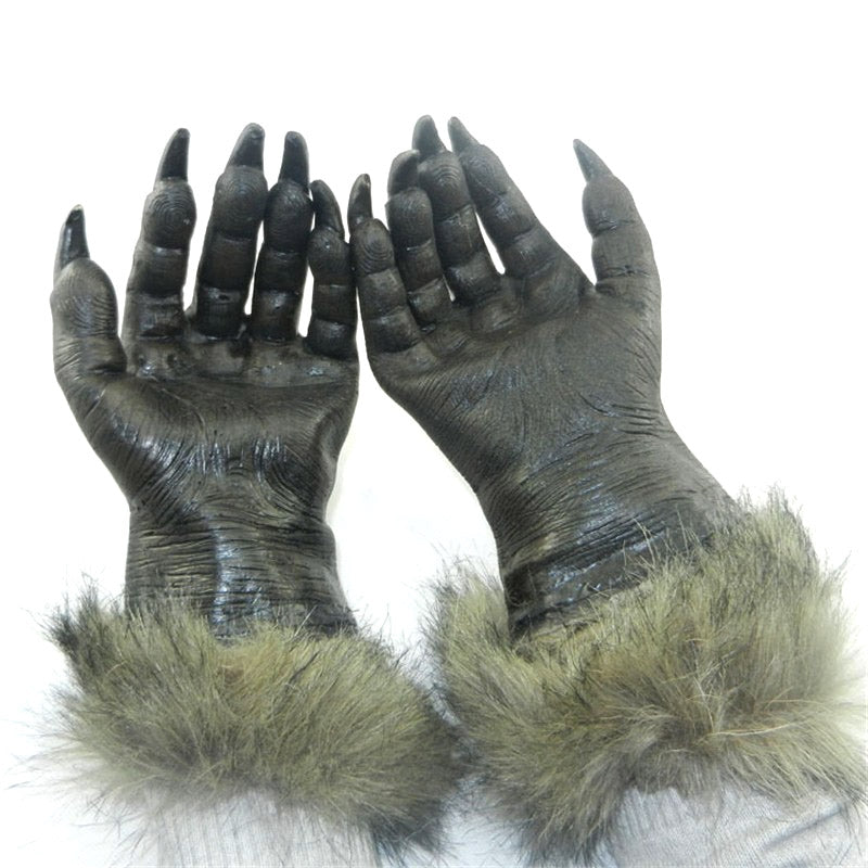 ELECTROPRIME 1 Pair Halloween Decoration Latex Wolf Gloves Halloween Festival Party Fancy Masquerade Glove Props