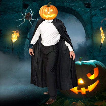 ELECTROPRIME Adult Cape Halloween Devil Cloak Costume Festival Party Fancy Robe Shawl Costumes with Cap for Women Men(Black)