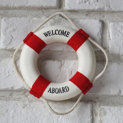 ELECTROPRIME Decorative Life Ring Buoy Home Wall Door Hangings Decor, Diameter: 7cm / 14cm(Red)