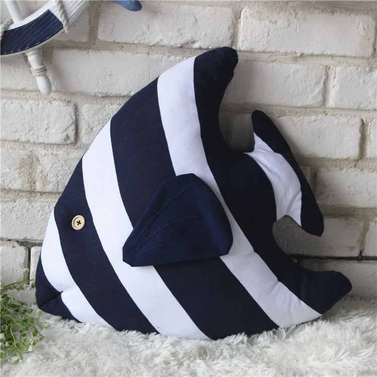 ELECTROPRIME Fish Shape Cushion Bed Backrest Support Throw Pillow with Pillow Insert,  Size: 48 x 45cm(Blue)