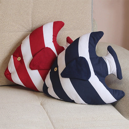ELECTROPRIME Fish Shape Cushion Bed Backrest Support Throw Pillow with Pillow Insert,  Size: 48 x 45cm(Blue)
