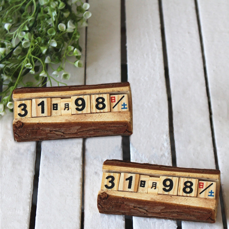 ELECTROPRIME 2 PCS Creative Wooden Cubes Perpetual Calendar Desk Decorations, Size: 12*5.5*4.5cm