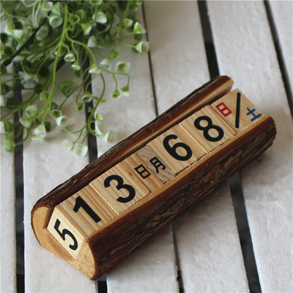 ELECTROPRIME 2 PCS Creative Wooden Cubes Perpetual Calendar Desk Decorations, Size: 12*5.5*4.5cm