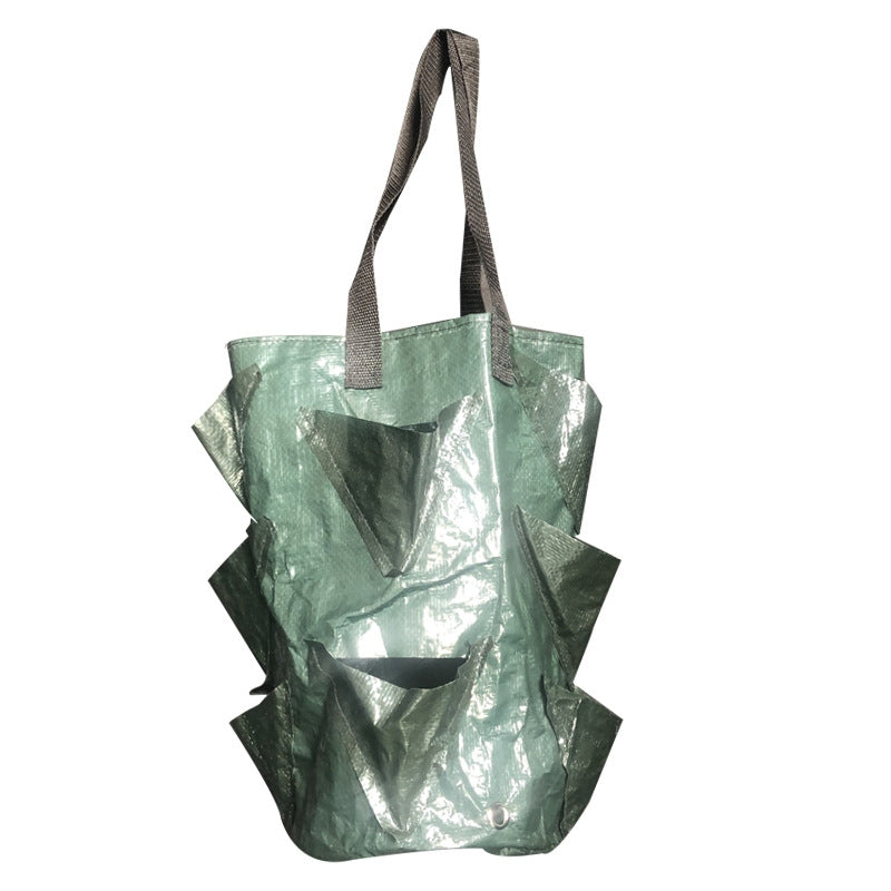 ELECTROPRIME CMD-3 3 Gallon Hanging Strawberry PE Planting Bag Horticultural Flower Planting Bag(Green)