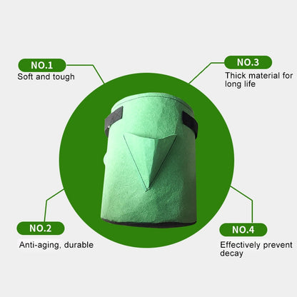 ELECTROPRIME 3 Pockets 18L / 5 Gallon Non-woven Felt Strawberry Planting Bag, Size: 23X28cm(Green)