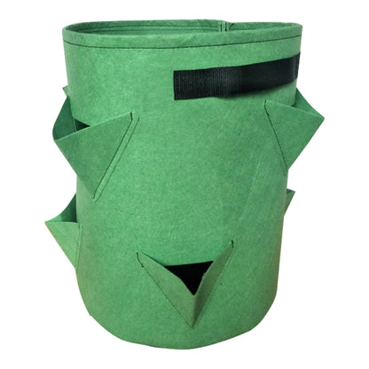 ELECTROPRIME 6 Pockets 26L / 7 Gallon Non-woven Felt Strawberry Planting Bag, Size: 30X35cm(Grass Green)