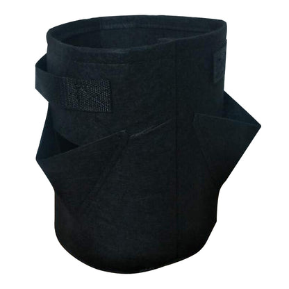 ELECTROPRIME 8 Pockets 43L / 10 Gallon Non-woven Felt Strawberry Planting Bag, Size: 35X45cm(Black)