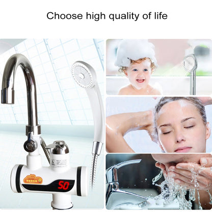 ELECTROPRIME 3s Fast Heat Electrothermal Rotatable Faucet Water Tap with Digital Display, 220V, Size: L
